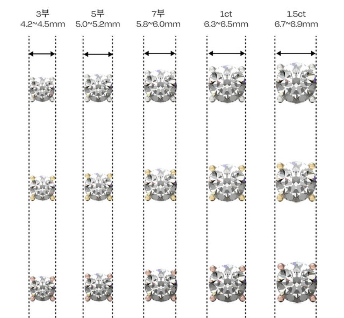 LAB DIA 4PRONG EARRING(0.5ct-1.5ct)