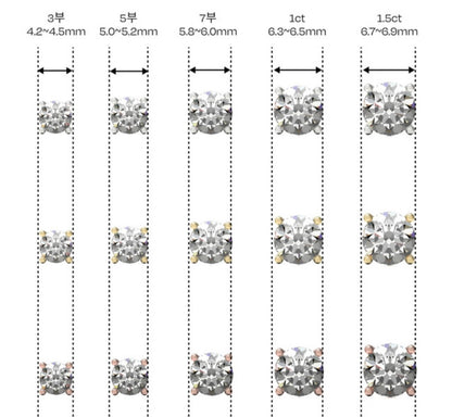 LAB DIA 4PRONG EARRING(0.5ct-1.5ct)
